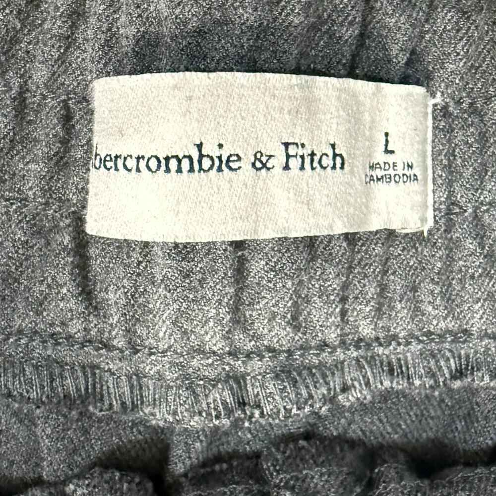 Abercrombie & Fitch Gray Pull On Tapered Leg Front Seam Work Pants Trousers Sz L - Picture 4 of 11